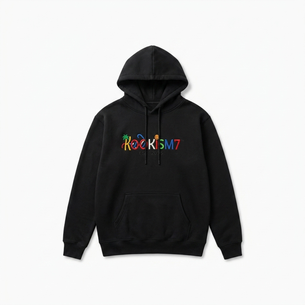 Black Hoodie | Classic Embroidered Streetwear Pullover | EST. 2025