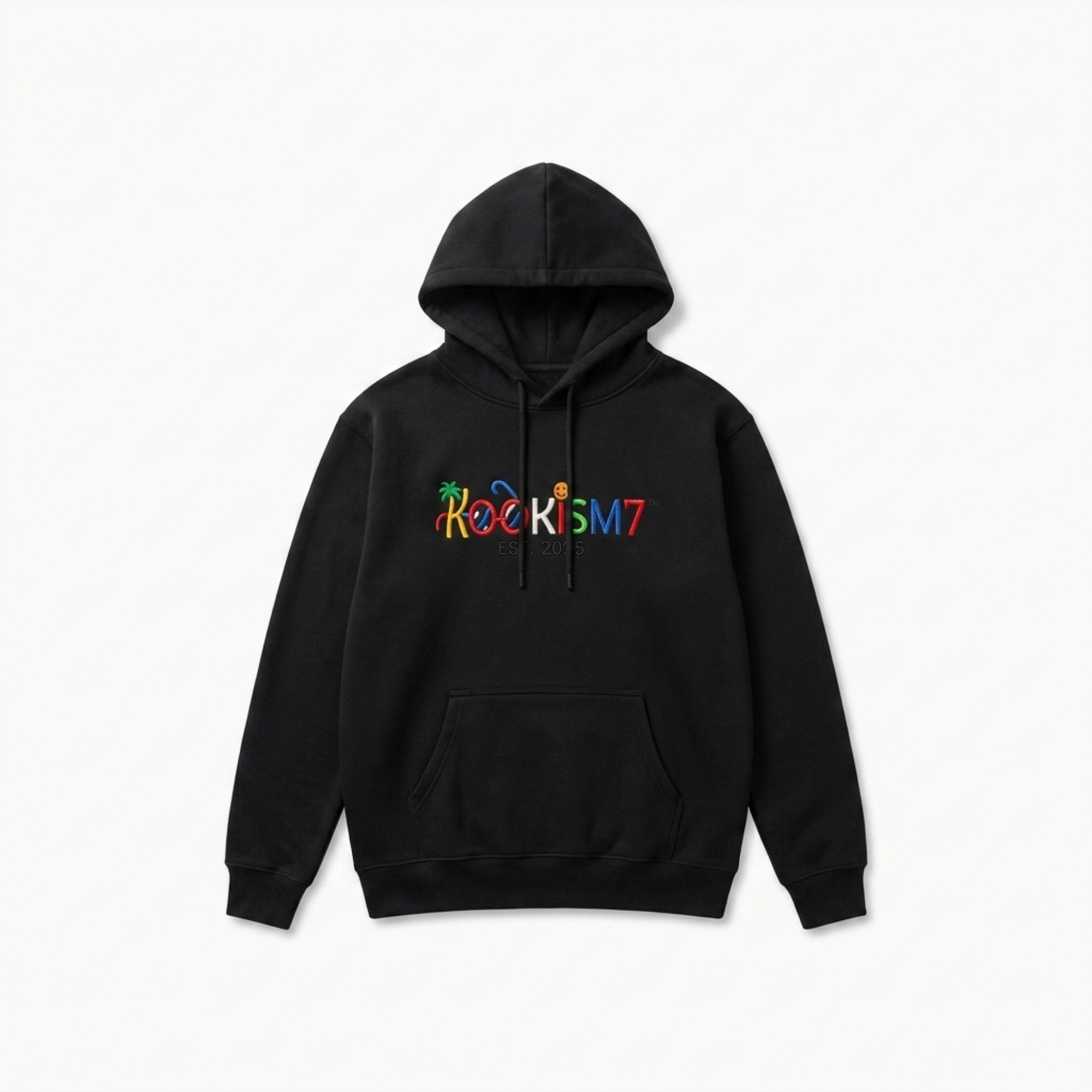 Black Hoodie | Classic Embroidered Streetwear Pullover | EST. 2025