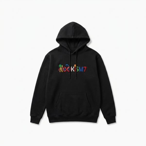 Black Hoodie | Classic Embroidered Streetwear Pullover | EST. 2025