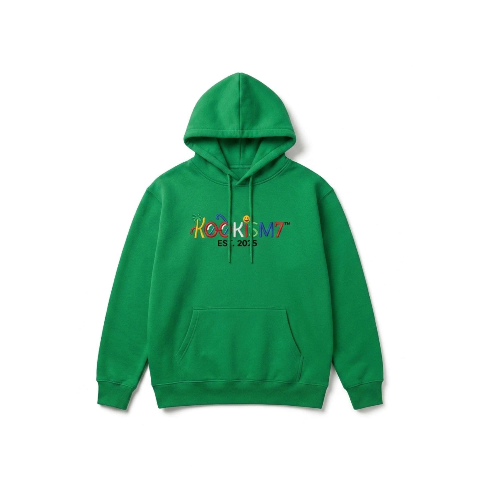 Green Hoodie | Vibrant Embroidered Streetwear Pullover | EST. 2025