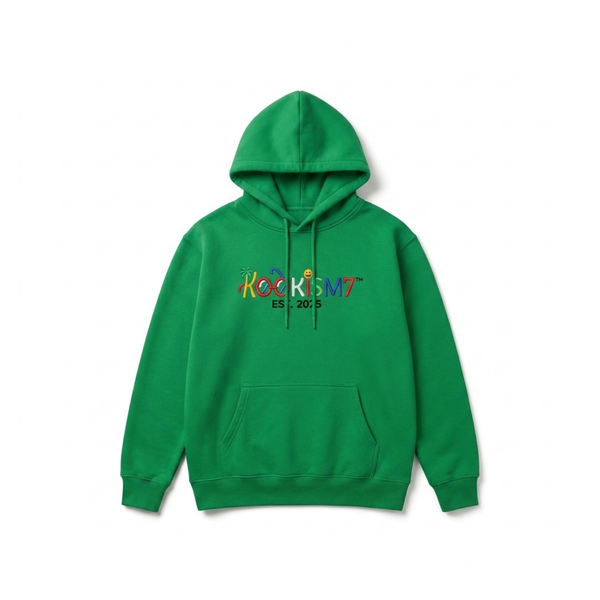 Green Hoodie | Vibrant Embroidered Streetwear Pullover | EST. 2025
