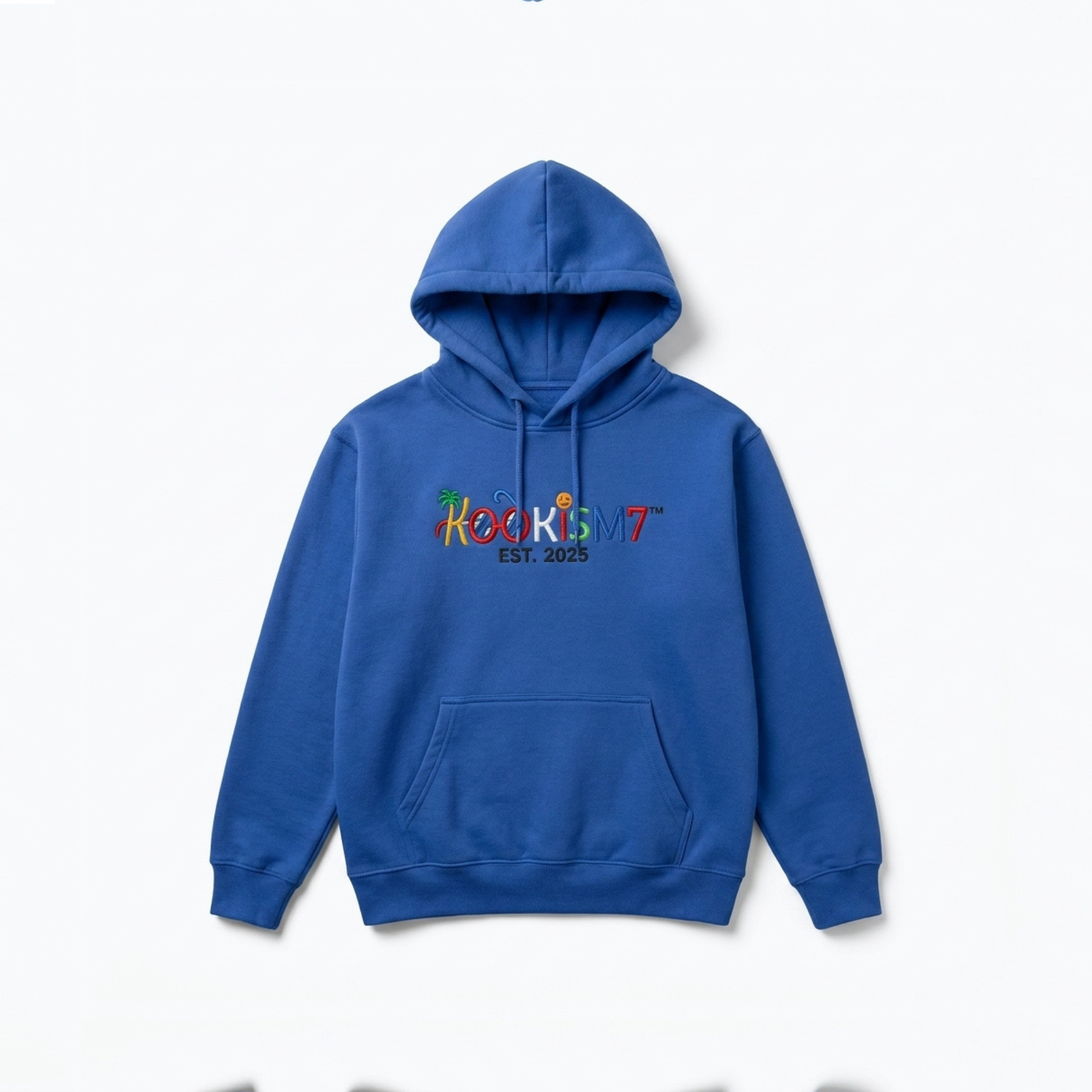 Blue Hoodie | Embroidered Streetwear Pullover | EST. 2025 | Unisex Fleece Sweatshirt